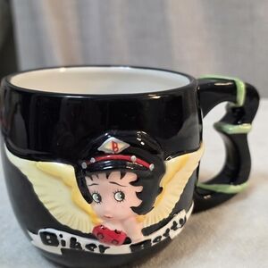 Betty Boop Black Biker Angel Ceramic Mug